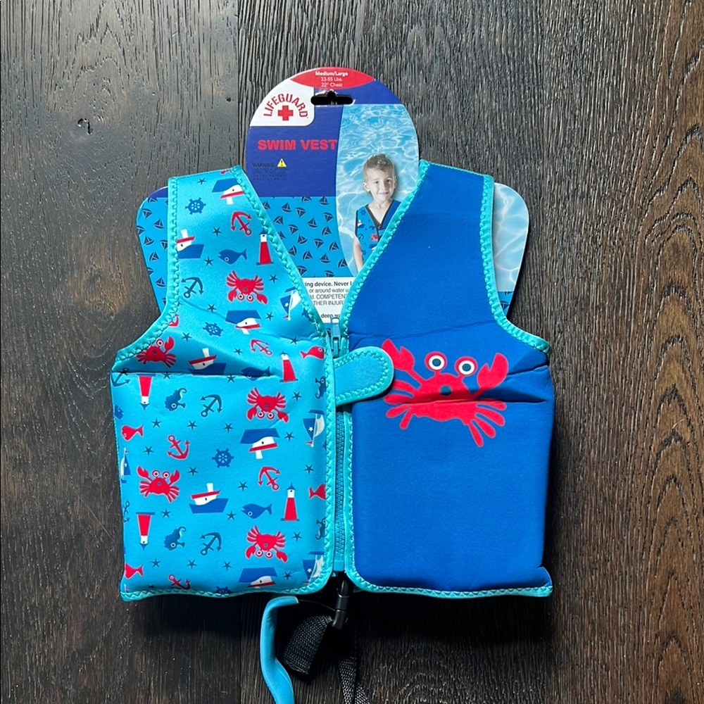 Kids Swim Vest - Blue and Red